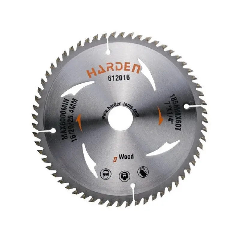 Harden 612016 185Mm 60-Tooth Tct Circular Saw Blade For Fine Wood Cuts 1
