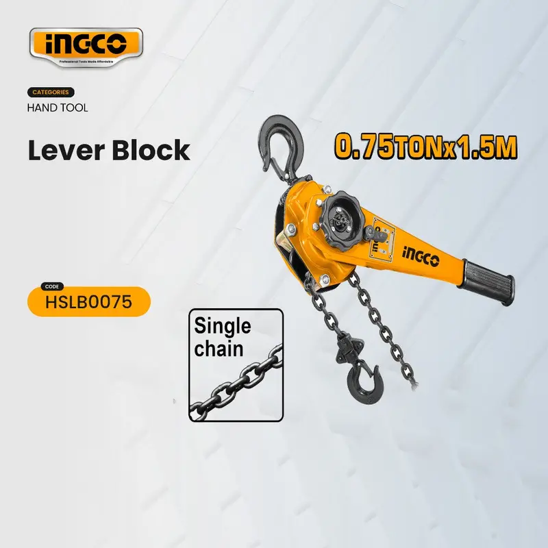 Ingco 0.75-Ton Lever Block – Compact Ratchet Lifting Hoist 1