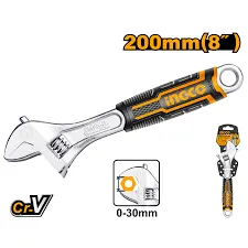 Ingco 200 Mm Adjustable Wrench – Optimized Weight Distribution 1
