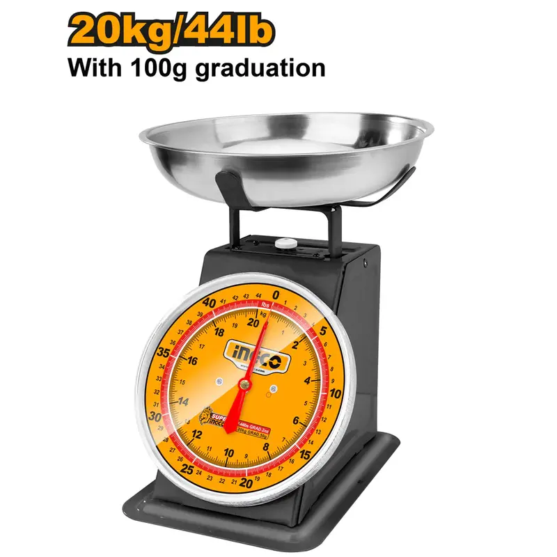 Ingco 20Kg Mechanical Spring Scale With Hook And Carry Case – Hesa3203 1