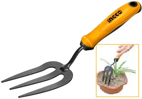Ingco 320Mm Hftf38 Garden Fork – Four-Tine Stainless Steel Cultivating Fork 1