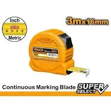 Ingco 3M X 16Mm Steel Measuring Tape – Retractable Metric Tape Measure 1