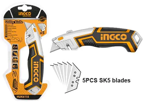 Ingco 5-Piece Standard Utility Knife Kit – Huk6118 1