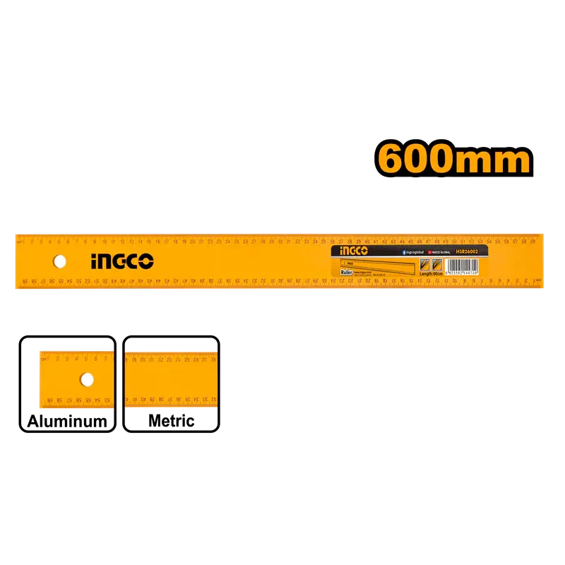 Ingco 60Cm Stainless Steel Straight Edge Ruler – Hsr26002 1