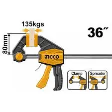 Ingco 900Mm Quick-Adjust Bar Clamp – 80Mm Jaw Width – Hqbc36803 1