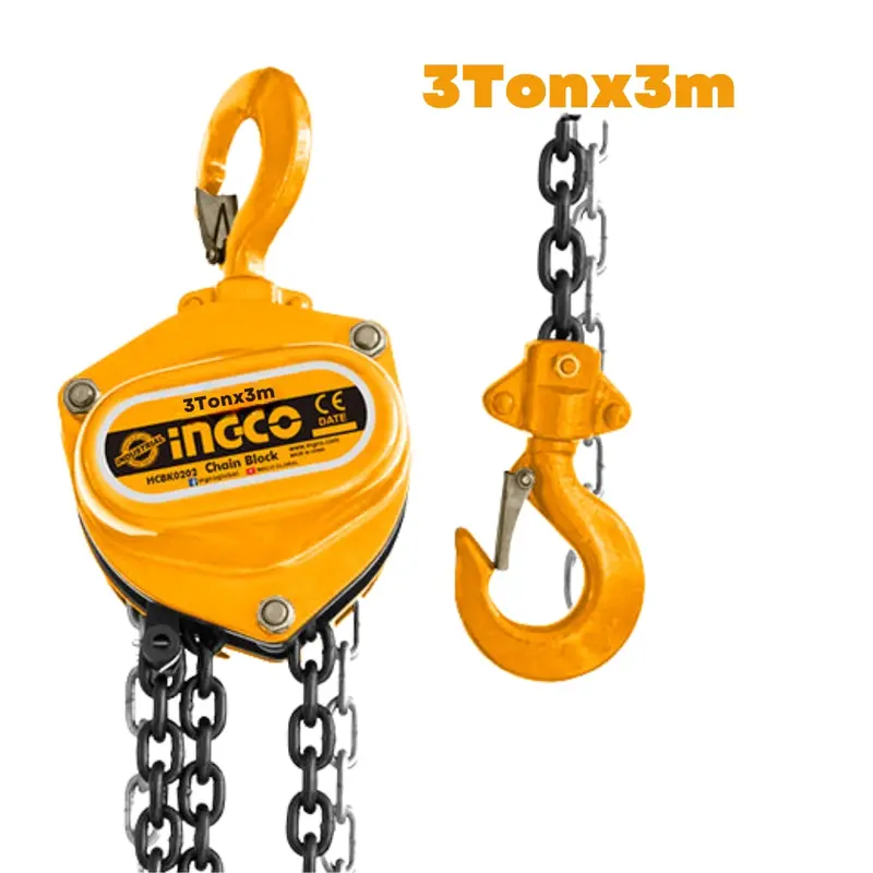 Ingco Alternate 3-Ton Chain Block – Optimized Manual Hoist For Mechanics 1