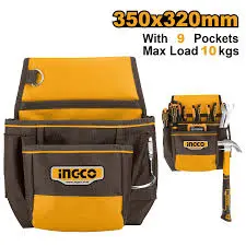 Ingco Compact Tool Pouch – 9-Pocket, 10 Kg Heavy-Duty Storage 1