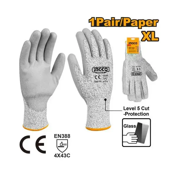 Ingco Cut-Resistant Level 5 Work Gloves – Size Xl (Hgcg02-Xl) 1