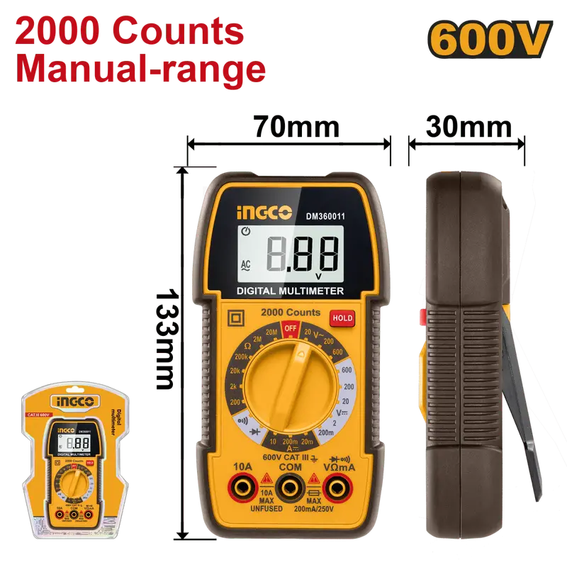 Ingco Dm360011 2000-Count Digital Multimeter 1