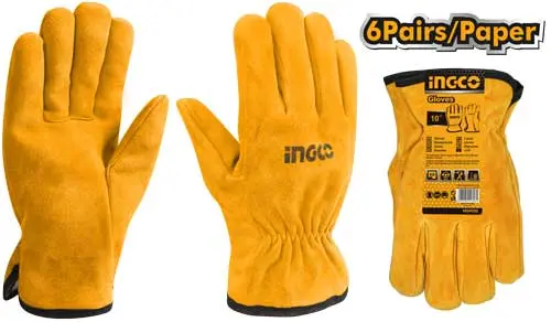 Ingco Flexible Leather Handling Gloves – 10 Inches (Hgvc02) 1