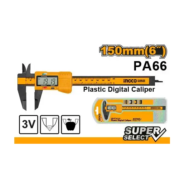 Ingco Hdcp16150 150Mm Lightweight Plastic Digital Caliper 1