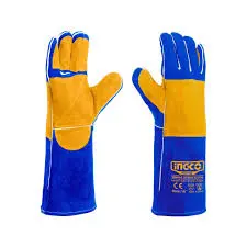 Ingco Heavy-Duty Leather Welding Gloves – 16 Inch (Hgvw04) 1