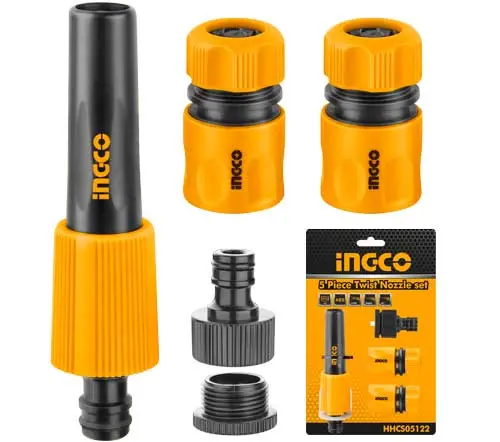 Ingco Hhcs05122 5-Piece Twist Nozzle Kit – Rotating Spray Tips For Customized Coverage 1