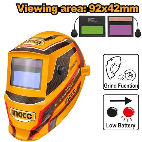 Ingco Responsive Auto-Darkening Welding Helmet – Fast Switching (Ahm008) 1