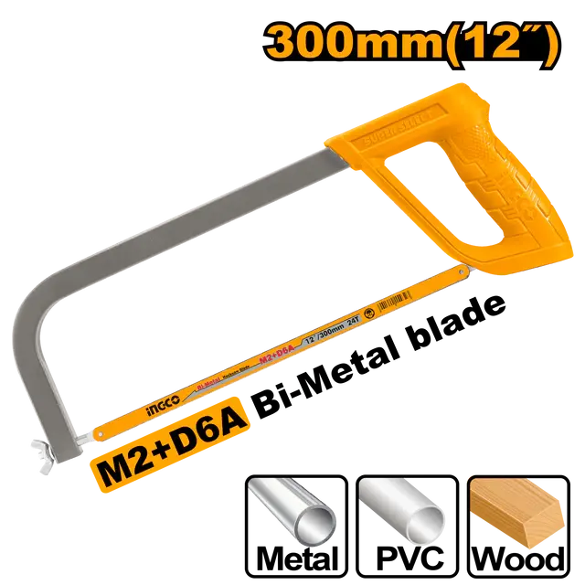 Ingco Standard Hacksaw Frame – 12-Inch, Sturdy Construction For Daily Use 1