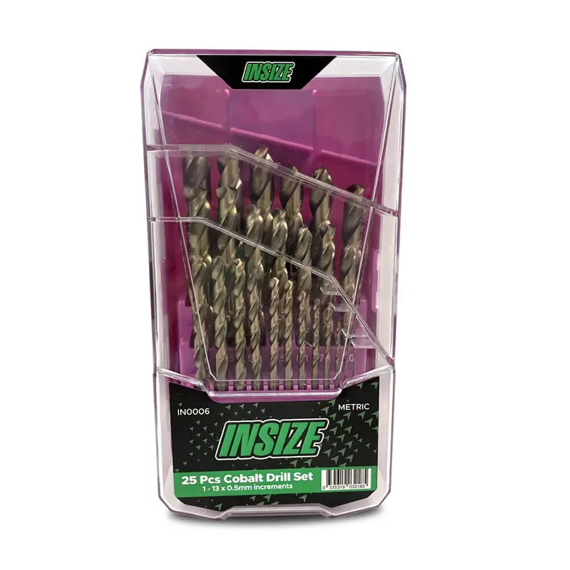 Insize In0006 25-Piece Metric Hss M35 Cobalt Drill Bit Set – Premium Quality 1