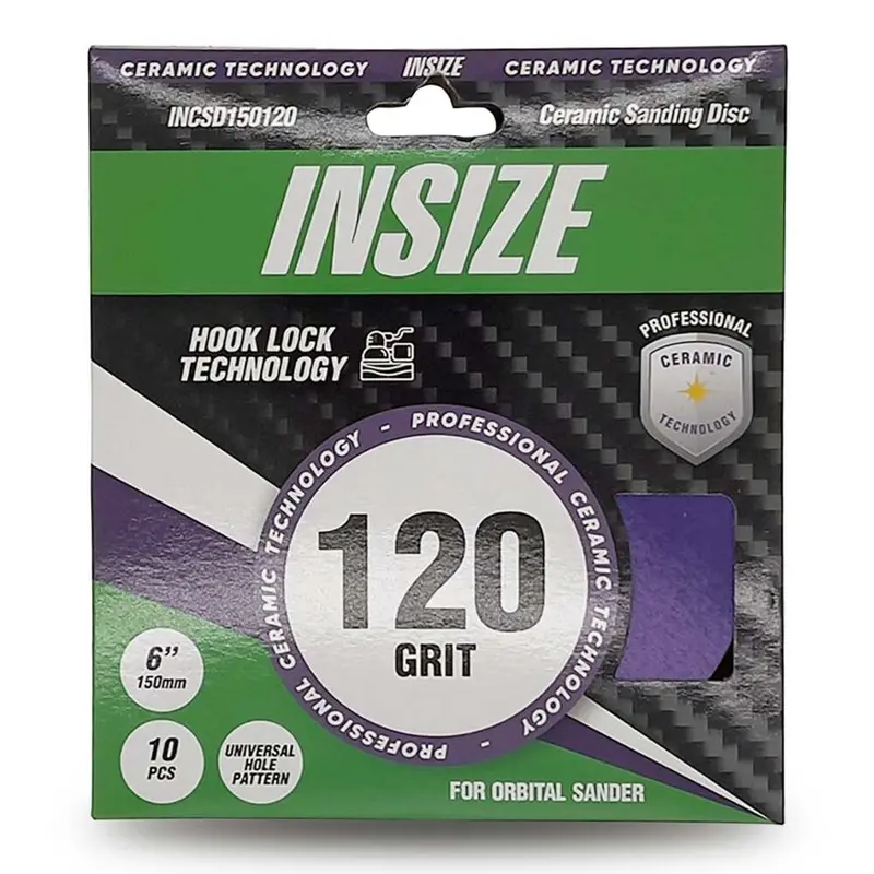 Insize Incsd150120 Ceramic Sanding Discs – 10-Pack, 150Mm Ø, 120-Grit 1