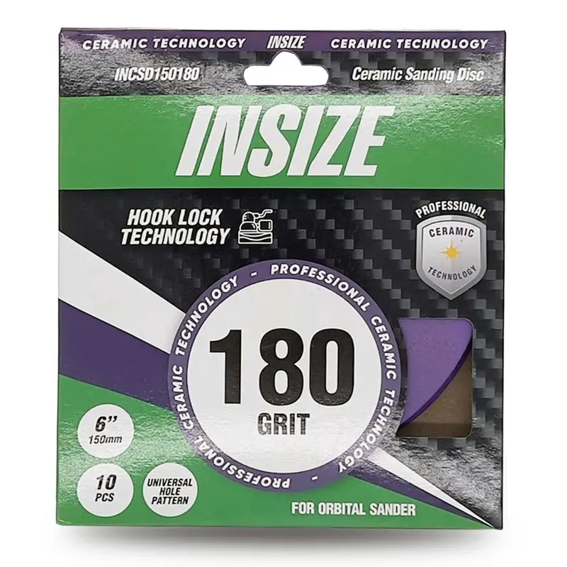 Insize Incsd150180 10-Pack 150 Mm Ceramic Sanding Discs – 180 Grit 1