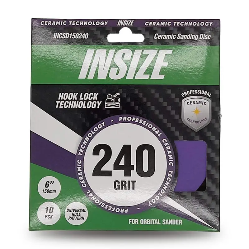 Insize Incsd150240 Ceramic Sanding Discs – 10-Pack, 150Mm Ø, 240-Grit 1