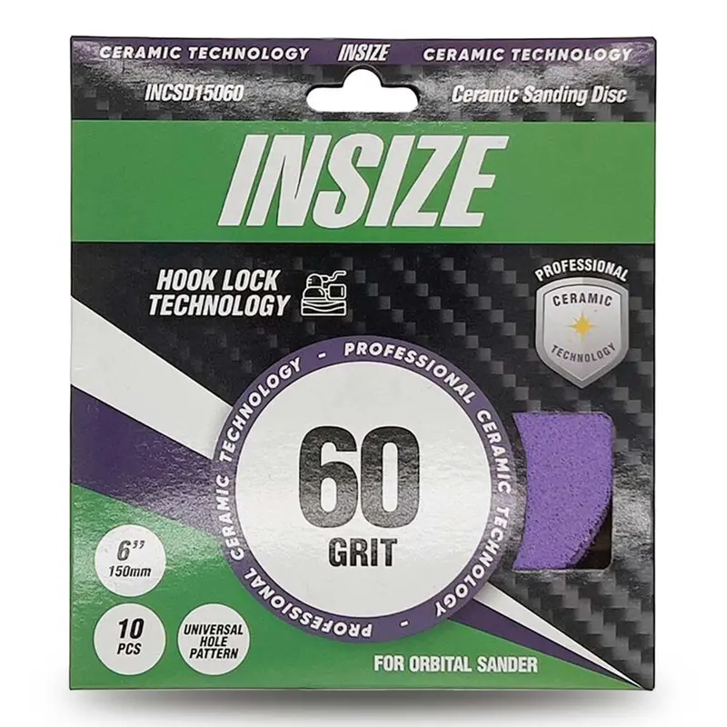 Insize Incsd15060 10-Pack 150 Mm Ceramic Sanding Discs – 60 Grit 1