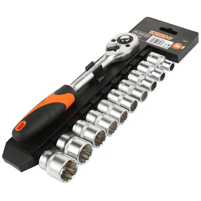 Kendo 1/2-Inch Drive Socket Set – 11-Piece Standard Kit 1