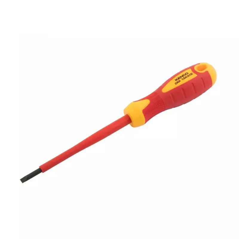 Kendo Vde Slotted Screwdriver – 4Mm Blade, 100Mm Length, Ergonomic Insulated Design 1