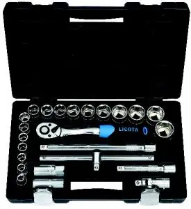 Licota 24-Piece 1/2" Drive 12-Point Socket Set – Blow-Molded Case, Sae Sizes 3/8" To 1-1/4" 1