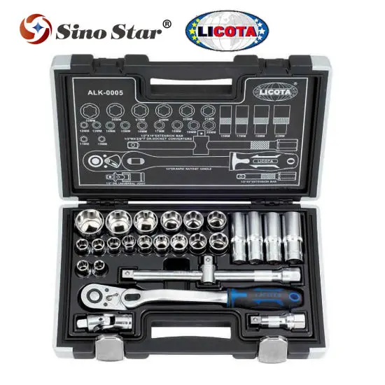 Licota 26-Piece 1/2" Drive Flank Socket Set – 10–32Mm, Blow Mold Case 1