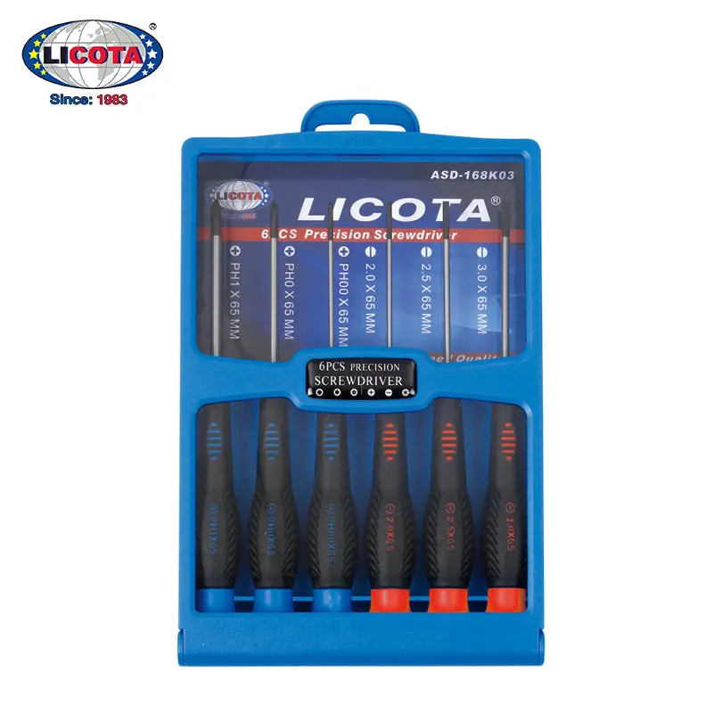 Licota Taiwan-Made 6-Piece Precision Screwdriver Kit In Durable Plastic Storage Box 1