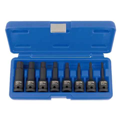 Licota Taiwan-Made 8-Piece 1/2″ Drive Spline Impact Socket Set – Metric Sizes M5–M18 1