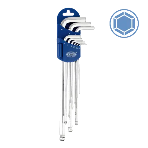 Licota Taiwan-Made 9-Piece Extra-Long Ball-End Hex Key Set – Micro-Finish, 1.5–10Mm 1