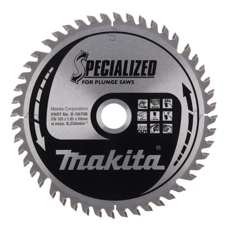Makita B-56708 165 X 20Mm 48-Tooth Tct Circular Saw Blade – Wood-Cutting Specialist 1