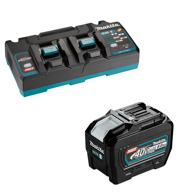 Makita Bl4080F 40V Xgt 8.0Ah Lithium-Ion Battery With Dc40Rb/2 Dual-Port Charger 1