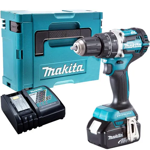 Makita Dhp484Z 18V Brushless Combi Hammer Drill In Rugged Case – 5.0Ah Battery & Charger Included 1