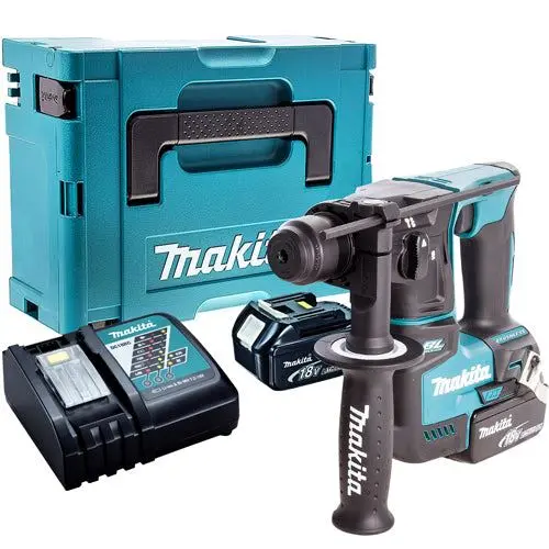 Makita Dhr171Z 18V Sds-Plus Brushless Hammer Drill Kit – 2×5.0Ah Batteries, Charger & Case 1