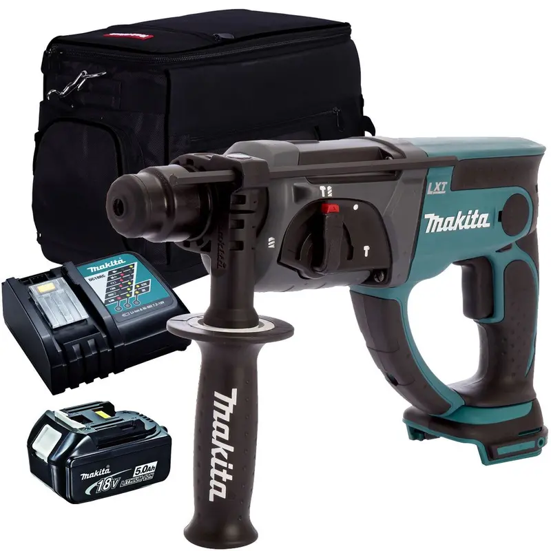Makita Dhr202Z 18V Sds+ Rotary Hammer Drill Kit – 5.0Ah Battery, Charger & Carry Bag 1