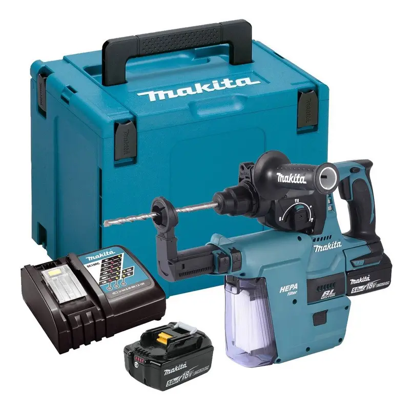 Makita Dhr242Rtjw 18V Sds+ Rotary Hammer Kit – Includes Two 5.0Ah Batteries & Charger 1