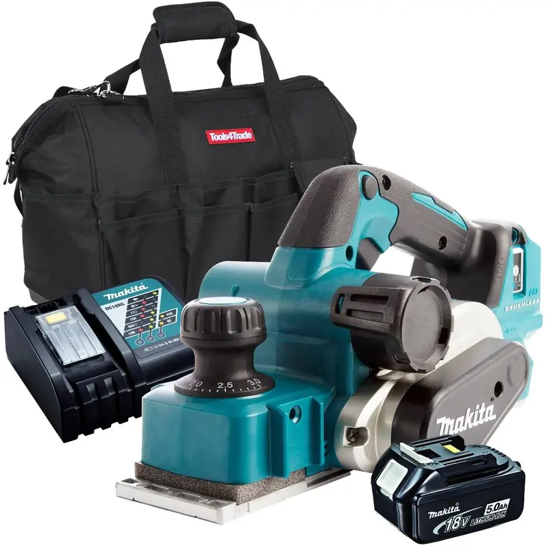 Makita Dkp181Z 18V Brushless 82Mm Planer – 1×5.0Ah Battery, Charger & Carry Bag 1