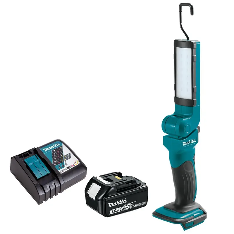Makita Dml801 18V Rechargeable Fluorescent Led Work Light Torch With 3.0Ah Battery And Charger 1