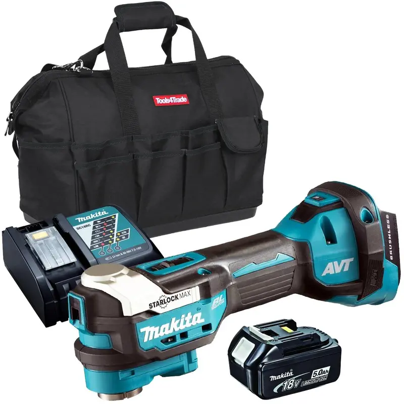Makita Dtm52Z 18V Brushless Oscillating Multi-Tool – With 5.0Ah Battery, Charger, And Carry Bag 1