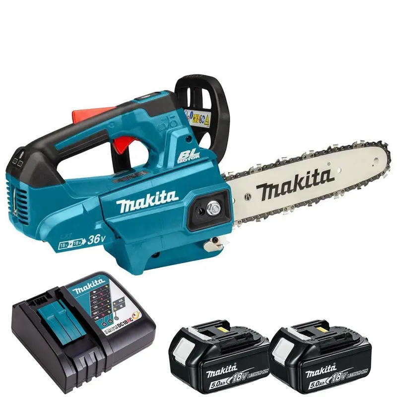 Makita Duc256Z 36V Brushless 25Cm Cordless Chainsaw Kit With Two 5.0Ah Batteries And Charger 1
