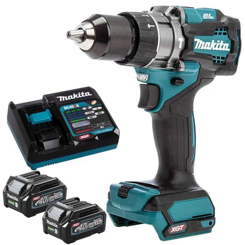 Makita Hp001Gz 40V Xgt Brushless Combi Drill – Dual-Battery Kit (2 × 2.5Ah) With Charger 1