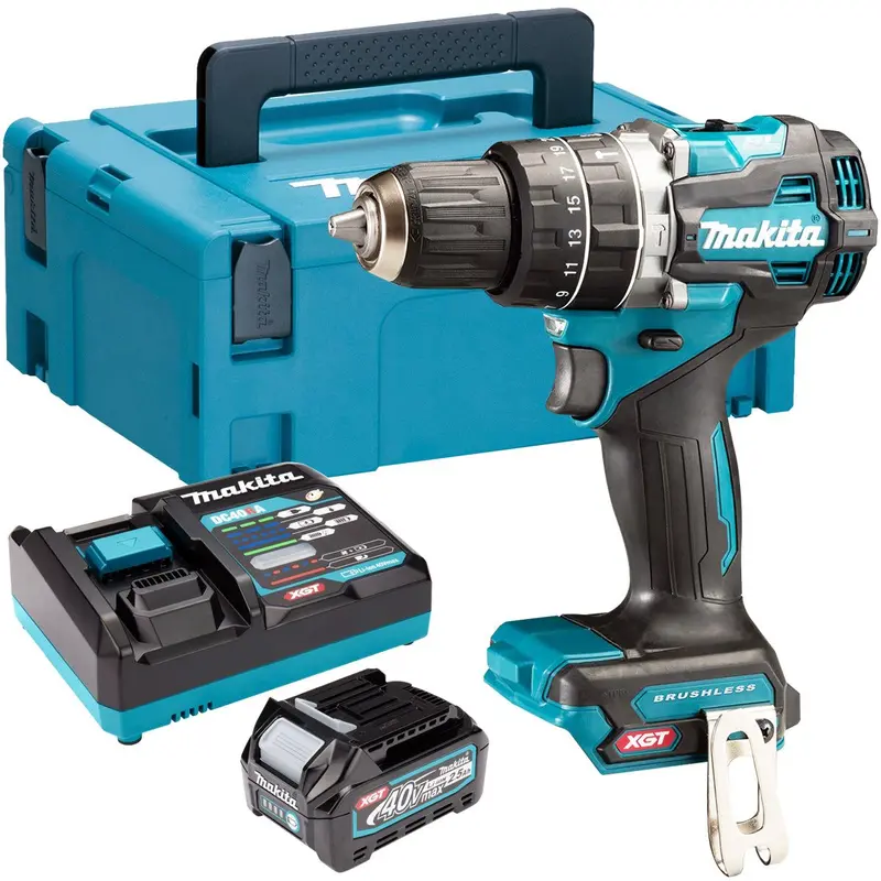 Makita Hp002Gz01 40V Xgt Brushless Combi Drill – 2.5Ah Battery + Charger Kit 1