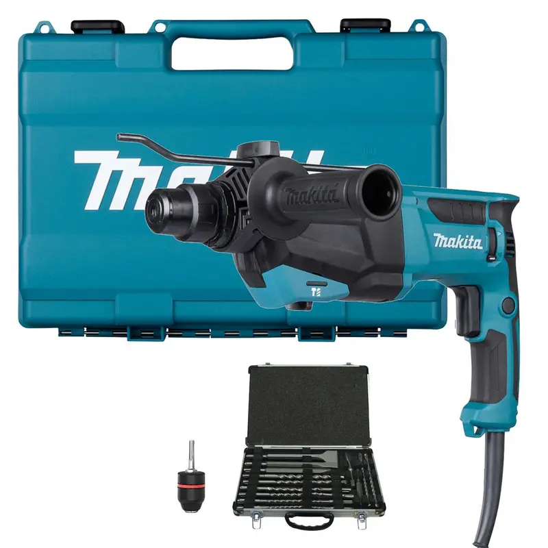 Makita Hr2670/1 26Mm Sds-Plus Rotary Hammer Drill With D-21200 17-Piece Bit Set & 13Mm Keyless Chuck 1
