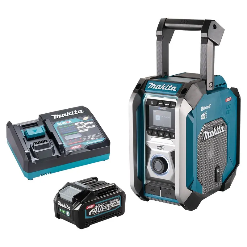 Makita Mr007Gz 40V Xgt Dab+ Job Site Radio – Bluetooth Enabled W/ 4.0Ah Battery & Charger 1