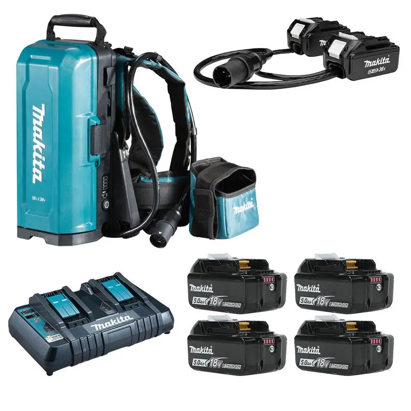 Makita Pdc01 18V Lxt Portable Power Station – Includes Four 5.0Ah Batteries And Dual-Port Charger 1