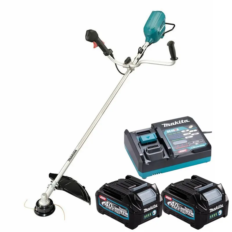 Makita Ur012Gz04 Twin 40V Xgt Brushless Brush Cutter – Dual 2.5Ah Batteries & Charger 1