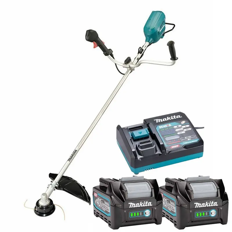 Makita Ur012Gz04 Twin 40V Xgt Brushless Brush Cutter – Dual 5.0Ah Batteries & Charger 1