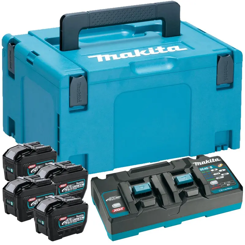 Makita Xgt 40V Max Power Source Kit – 240V Ac Input, Quad 8.0Ah Bl4080F Batteries, Charger & Hard Case 1