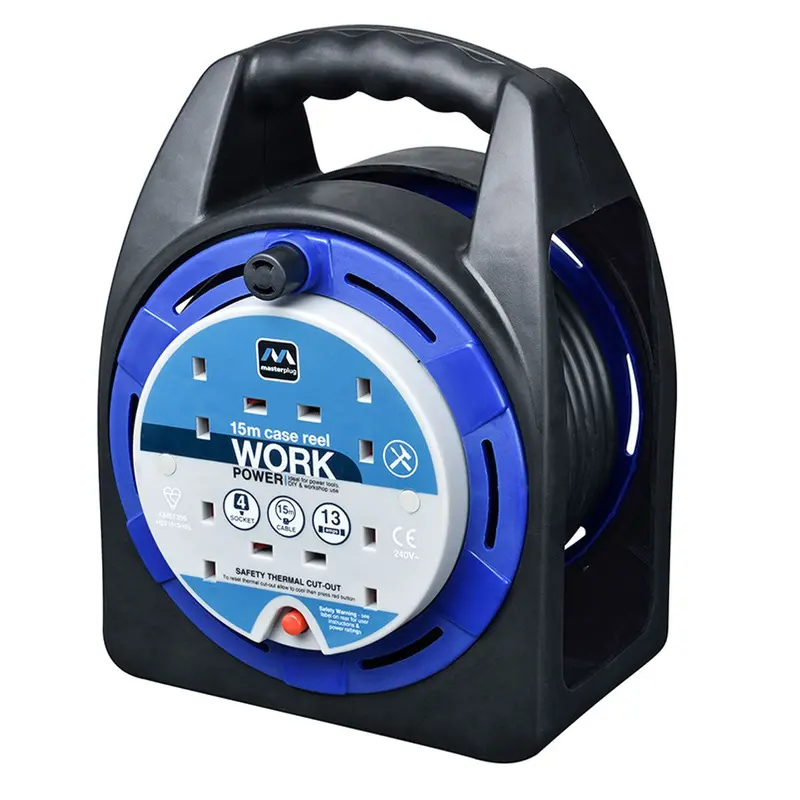 Masterplug Hst1513/4Bl-Mp 15M Heavy-Duty Cable Reel – 13A, 4-Socket, 240V 1